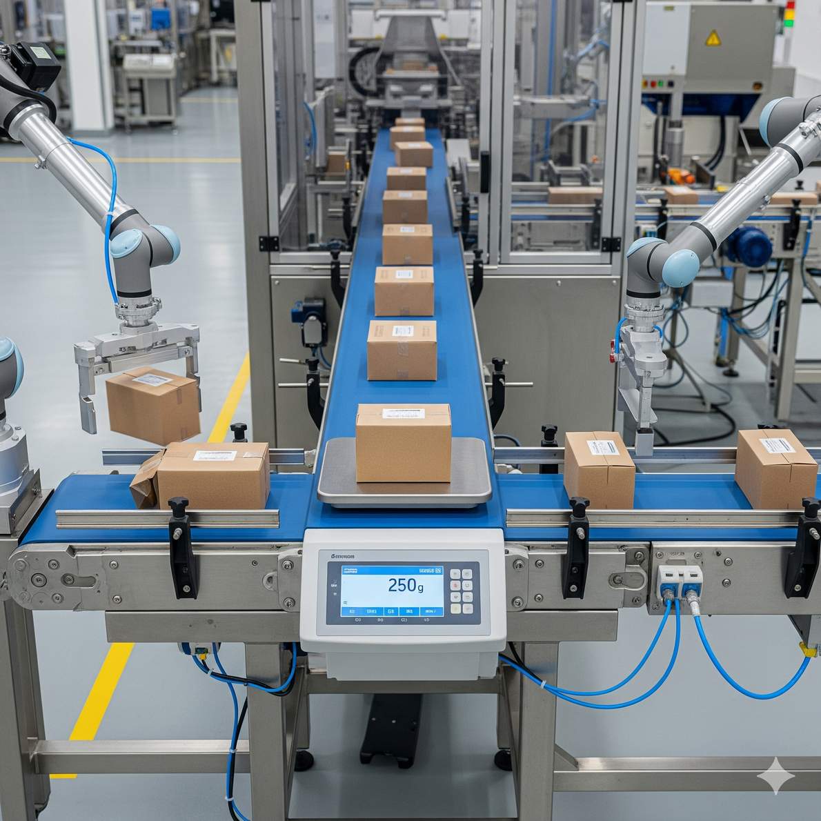 Pesatura automatica nei processi industriali.